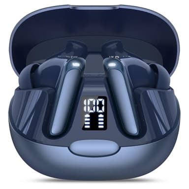 Puqo AI Traducteur Vocal Instantané, 48H Ecouteur Traducteur Instantané avec 164 Langues, 7 Modes de Traduction, 3 en 1 Écouteur Traducteu, Buletooth 5.3 Oreillette Traduction Instantané, Bleu Foncé