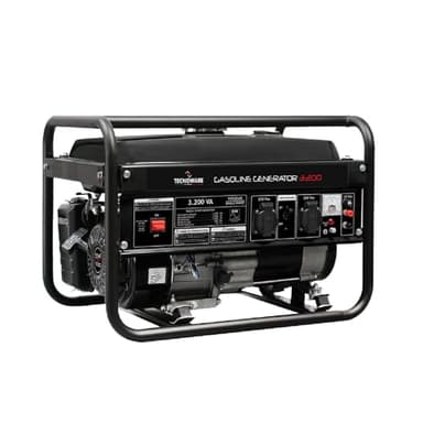 Tecnoware Générateur courant électrique portable 3200VA, Monophasé, alimenté à l'essence, démarrage électrique/manuel, réservoir 15L, faible bruit, AVR, idéal pour jardinage, bricolage, construction