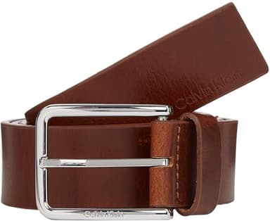 Calvin Klein Ceinture Homme Cuir Grainé et Huilé 3,5 cm Cuir, Marron (Dark Tan), 130 cm