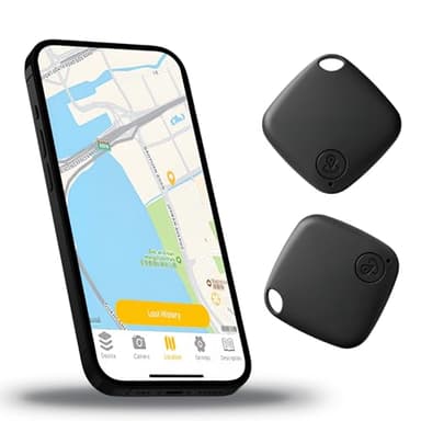2 Pcs Traceur GPS, Tracker Bluetooth Étanche IP67 avec Batterie Remplaçable, Compatible avec l’app Localiser, Traceur GPS Enfant, Localisateur Intelligent pour Clés Bagages Portefeuille Animaux