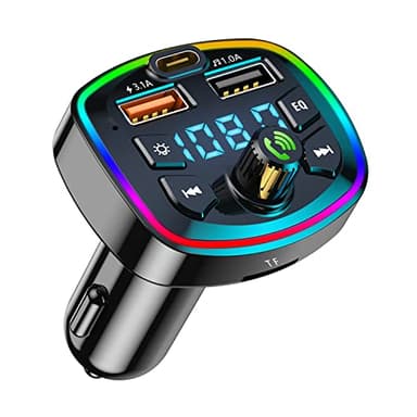 Aweskmod Transmetteur FM Bluetooth Voiture,Adaptateur Lecteur Radio MP3 Voiture,FM Bluetooth Voiture,Appel Main Libre,2 Ports USB Chargeur Rapide 5V/3,1A et 1A,QC3.0,Support Carte TF/Clé USB