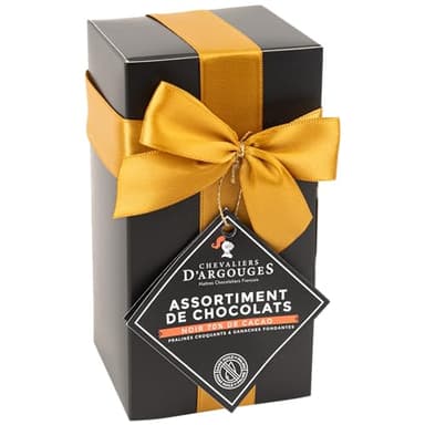 Chevaliers d'Argouges - Assortiment de chocolats noir 70% - Ballotin cadeau - 185g
