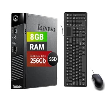 Lenovo ThinkCentre M93P Tiny PC Ordinateur de Bureau, Intel Core i5-4570T 3.2GHz, 8GB RAM, 256GB SSD, Clavier QWERTY américain, Souris, USB WiFi, Windows 11 Pro(Reconditionné)