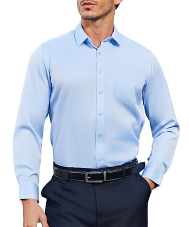 Casey Kevin Chemise Homme sans Repassage à Manches Longues Extensible, Boutonnée, Regular Fit, avec Poche, Habillée Formelle Casual