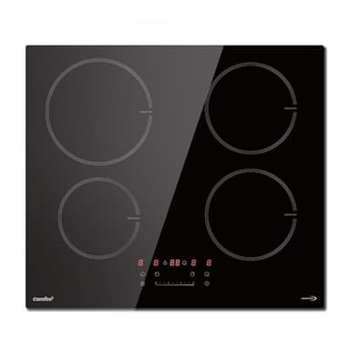 COMFEE' CIH741F238K0 Table de Cuisson à Induction 7200W avec 4 Brûleurs, 9 Niveaux de Puissance, Surface de Chauffe Agrandie de 20% avec Fonction Boost, Commande Tactile, Sécurité Enfants