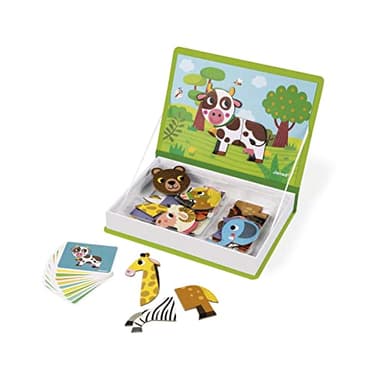 Janod - Magneti'Book Animaux - Jeu Éducatif Magnétique 30 Pièces - Dès 3 Ans, J02723, Blanc