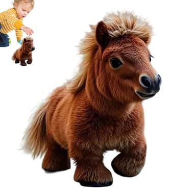 Poney Robot Intelligent – Jouet De Marche Électrique Interactif, Cheval En Peluche Réaliste Avec Fonction De Simulation Éducative | Animal De Compagnie Amusant Pour Garçons Et Filles, Cadeau D'anniv