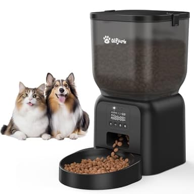 Distributeur Croquettes Chat Automatique Intelligent de 4L avec écran LCD, Gamelle Chat Automatique sac Déshydratant, Distributeur Croquette Chien, 1 à 6 repas par Jour, Double Alimentation,Pet Feeder