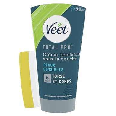 Veet Men - Crème Dépilatoire Homme sous La Douche - Peaux Sensibles – 150 ML