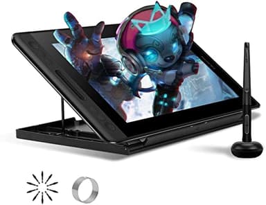 HUION KAMVAS Pro 12, Tablettes Graphiques avec écran,Niveaux 8192 Pression Stylo sans Batterie avec Fonction d'Inclinaison avec 4 Touches Express et Barre Tactile