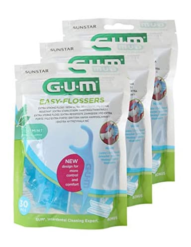 Fil dentaire et porte fil Easy Flosser de GUM, 30 pièces par paquet (3x 30 pièces)