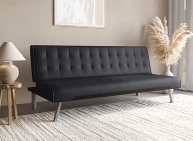 DecoInParis Banquette clic-clac capitonné Design Noir KEDY