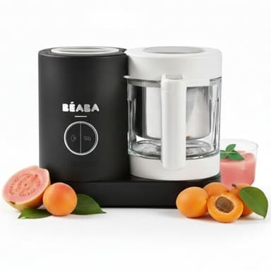 BÉABA, Babycook Néo, Robot Bébé 6 en 1, Made in France, Mixeur-Cuiseur, Bol en Verre et Cuve Inox, Diversification alimentaire, Petits pots bébé maison, Cuisson Vapeur Douce Rapide, Noir