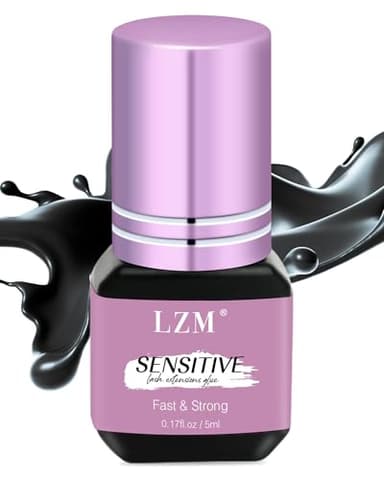 LZM Colle Cils Extension 0.17fl.Oz/5ml/1 Sec Temps Séchage 6-7 Semaines Rétention Hypoallergénique Colle Pour Extension De Cils Sans Formaldéhyde