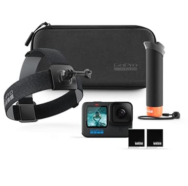GoPro Ensemble d'accessoires HERO12 – Comprend Une HERO12 Noire, The Handler (poignée Flottante), Une Sangle de tête 2.0, Une Batterie Rechargeable Enduro (2) et Un étui de Transport