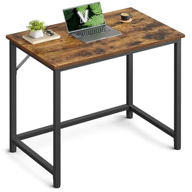 VASAGLE Bureau d'Ordinateur, Table, 50 x 80 x 76 cm, pour Bureau, Chambre, Salon, Cadre en Métal, Marron Rustique et Noir d'Encre LWD038B01