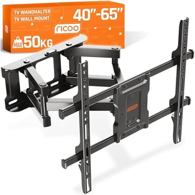 RICOO Support TV Mural 32-65" S7244 Pouces (81-165cm) Orientable et Inclinable Fix ation Murale télévision Bras articulé pour télé VESA