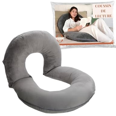 OCALYS Coussin de Lecture Lit – Oreiller de Lecture Ergonomique et Coussin Dossier de Lit – Appui Dos Confortable pour Lire, Travailler ou Se Détendre