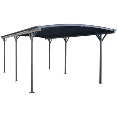 X-Metal Carport Autoportant en Aluminium et Polycarbonate 19,41m² | Protection Véhicule Anthracite avec Kit d'ancrage | Structure Robuste 6mm, Anti-UV, Gouttières Incluses