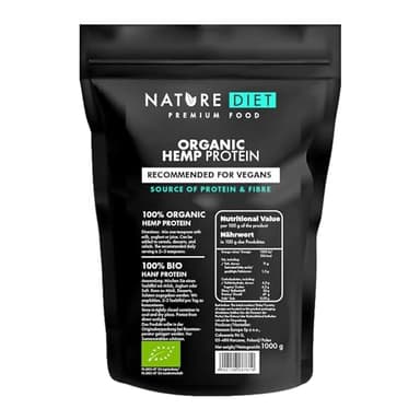 Nature Diet - Protéine de Chanvre Bio 1000g | Végétalien | Poudre de protéine | À base de plantes