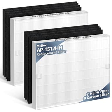 AP-1512HH Filtre de rechange compatible avec purificateur d'air Coway Airmega AP-1512HH, filtre de rechange H13 True AP1512hh, 2 filtres HEPA + 8 filtres à charbon actif