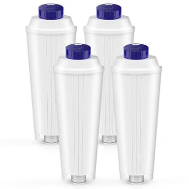 4 Pcs DLSC002 Filtres pour Delonghi Magnifica s,Dinamica,ECAM,ESAM,ETAM,Primadonna,BCO,EC Serie Machine à café, Cartouches de Filtre à eau pour Delonghi, pour Adoucir l'eau et Réduire le Calcaire