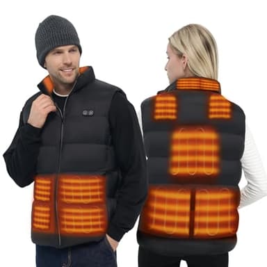 DR.PREPARE Gilet Chauffant électrique, Veste Chauffante Unisexe avec 3 Niveaux de Chauffage, 10 Zones de Chauffage, Boutons Intelligents, M (Sans banque d'alimentation)
