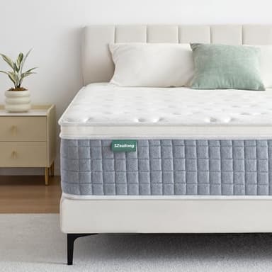 SZsuilong Matelas 140x200, 26cm Épaisseur Hybride Matelas de Premium, 7 Zone de Confort Matelas Ressorts Ensachés H3 H4, Mousse à Mémoire Forme, Matelas Soutien Parfait