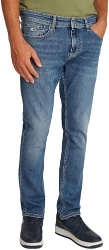 Tommy Jeans Jean Homme Scanton Slim Fit, Bleu (Denim Medium), 32W/31L