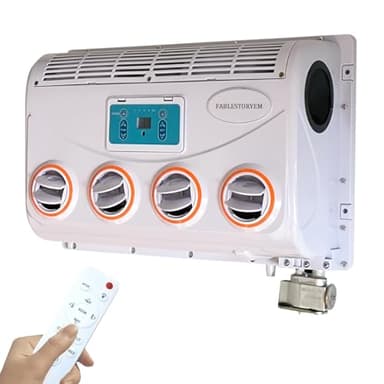 Climatiseur 12V/24V pour Camping-Car, Ensemble Évaporateur, Climatiseur CC, Ventilateur de Toit de Voiture, Mini Climatiseur pour Voiture, Caravane, Camion, Climatiseur de Stationnement,12V