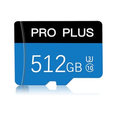 Carte mémoire Micro SD de Transfert à Haute Vitesse 512GB MicroSDXC avec Adaptateur pour Console de Jeu d'ordinateur de Smartphone, caméra de Bord, Surveillance, Drone