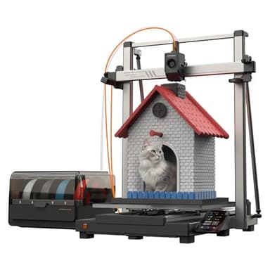 Anycubic Kobra 3 Max Combo Imprimante 3D, Intelligente Multicolore Impression, 600 mm/s Haute Vitesse, Auto Nivellement Imprimer, Taille d'impression 420 * 420 * 500mm