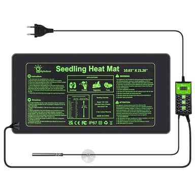 Hyindoor Tapis Chauffant pour Plantes avec Thermostat 5-45℃ Imperméable Tapis Chauffant pour semis pour la Germination et la régulation de la température