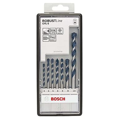 Bosch Accessories Professional 7 pièces Jeu de forets à béton CYL-5 Robust Line Set (pour le béton, Ø 4-10 mm, accessoires perceuse à percussion) Multicolore