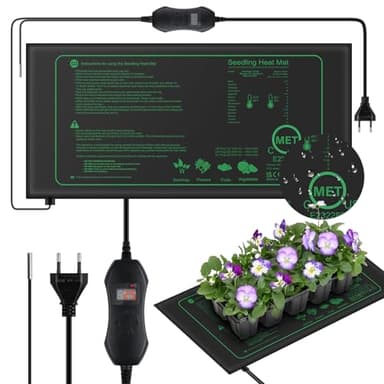 Mojimdo Tapis Chauffant pour Plantes avec Thermostat pour semis, Animaux domestiques et Reptiles,Tapis Chauffant de 50 W pour la Germination et la régulation de la température, sûr et Durable