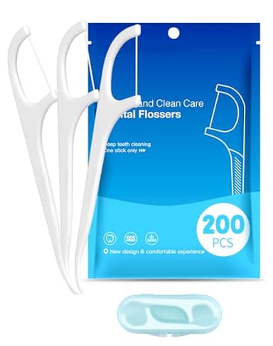 Fil Dentaire avec manche 200+10 dental floss cure dent en soie dentaire pour enlever la plaque et les débris alimentaires Porte fil dentaire pour Nettoyage Dentaire Floss Dentaire avec boîte portable