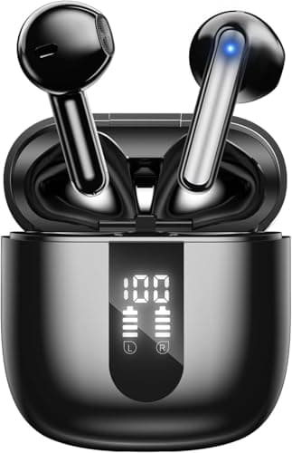 JBES Ecouteurs Bluetooth sans Fil, Écouteurs sans Fil Bluetooth 5.4, 6 Micro ENC Anti Bruit, Basses Puissantes, 60H de Lecture, étanchéité IP5, Oreillette pour iphone Android (P7)