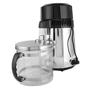 Distillateur D'eau en Acier Inoxydable 4L, Distillateur D'eau Domestique, équipement de pour Bureau à Domicile avec Protection contre la Surchauffe, Large Gamme (Prise UE 220V)