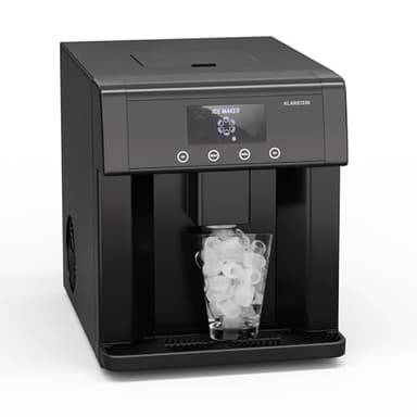 Klarstein Eiszeit Machine à glaçons - 15 kg/24 h, 3 tailles, écran tactile, réservoir 3 L, acier inoxydable, machine pour glaçons maison, Ice Maker noir