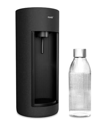Mysoda Glassy - Machine à eau pétillante avec une bouteille en verre (sans cylindre de CO2) - Noir
