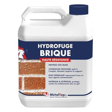 Metaltop Hydrofuge Brique - 1 L Protection anti-humidité pour murs en briques poreuses intérieurs et extérieurs