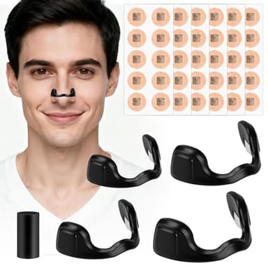 60 Bande Nasale Magnétique - Anti Ronflement Nasale Nose Strips Aimant Nez Respiration Avec 4 Pinces Nasales Tailles Différentes, Doux pour la Peau Ajustement et Résistant à la Transpiration