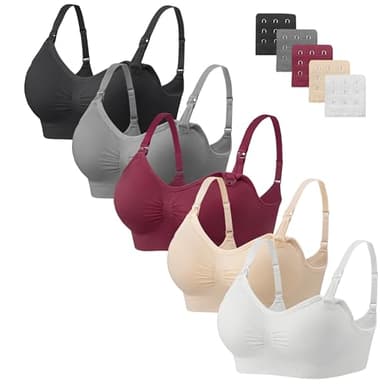 HBselect 5 Pcs Soutien-Gorge d'allaitement Maternité Soutien-Gorge d'allaitement sans Couture