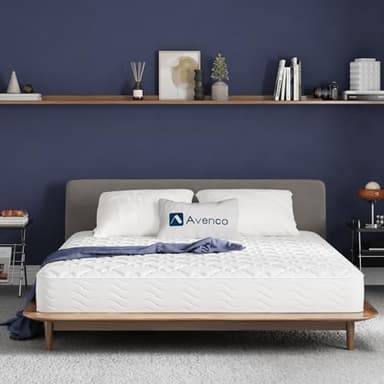 Avenco Matelas 140x190, 20CM, Matelas à Ressorts Ensachés, Mousse de Confort Double, Isolation des Mouvements, Certifié Sûr et Fiable par CertiPUR-US et Oeko-TEX, Soutien Lombaire