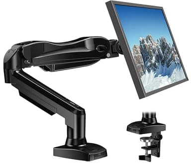 HUANUO Support Ecran PC, Bras pour Écran PC Rotatif à 360° pour Écrans Incurvés de 13 à 32 Pouces, Support de Moniteur à Ressort, VESA 75x75/100x100mm