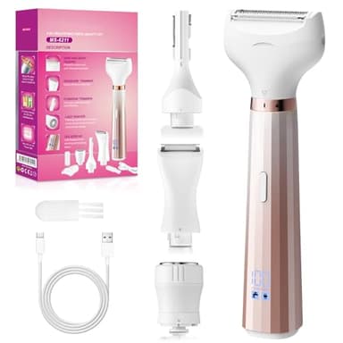 UrbanLuxe Rasoirs pour femmes, kit de rasage indolore 4 en 1, rasoir électrique pour femmes avec étanchéité IPX6, convient pour l'épilation du visage, des aisselles, des mains