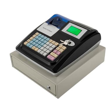 Système de caisse, tiroir-caisse, caisse enregistreuse, gestion de l'argent liquide, imprimante thermique, 50 employés, 48 touches, 10 000 PLU, 36 départements, traiteur, supermarchés, magasins de