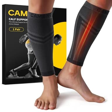 CAMBIVO Manchon Compression Mollet x2, Bas de Contention Femme Homme, Chaussettes de Contention sans Pied, Chaussettes Compression pour Circulation Sanguine Jambes, Varices, Running, Voyage Avion