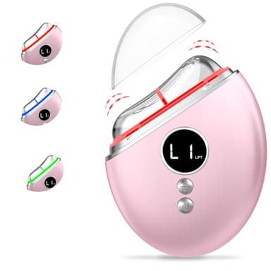Robofun 2026Ver électrique Brosse de Contour Lymphatique pour le Visage avec vibration et chaleur, appareil de lifting du visage avec lumière rouge, bleu, vert, appareil de réduction des