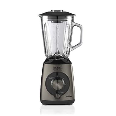 BLACK+DECKER BXJB1000E Blender Verre, 1.5 liters, Noir, Acier
